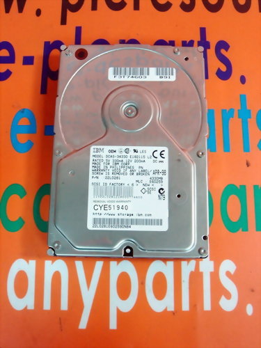 IBM HARD DRIVE DCAS-34330 / 22L0281 4330MB / 50PIN