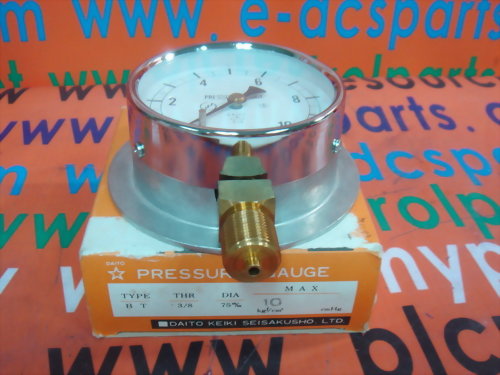 DAITO PRESSURE GAUGE TYPE B T THR 3/8 DIA75M/M MAX KGF/C㎡ CMHG