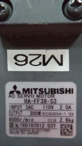 MITSUBISH AC SERVO MOTOR HA-FF38-S3