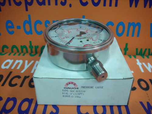 SAFE GAUGE PRESSURE GAUGE B4C SUS316
