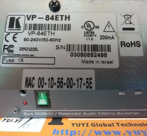 KRAMER VP-84ETH VGA訊號選擇器
