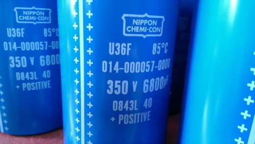 NIPPON CHEMI-CON U36F 350V 6800㎌ 0843L 40 +POSITIVE
