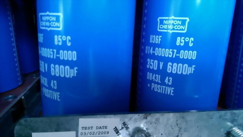 NIPPON CHEMI-CON U36F 350V 6800UF 0843L 43 +POSITIVE