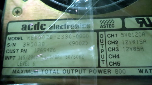 ACDC ELECTRONICS POWER SUPPLY REV803B-2330-000