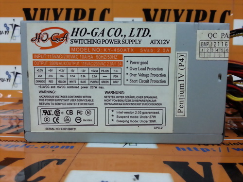 HO-GA KY-450ATX SWITCHING POWER SUPPLY ATX12V