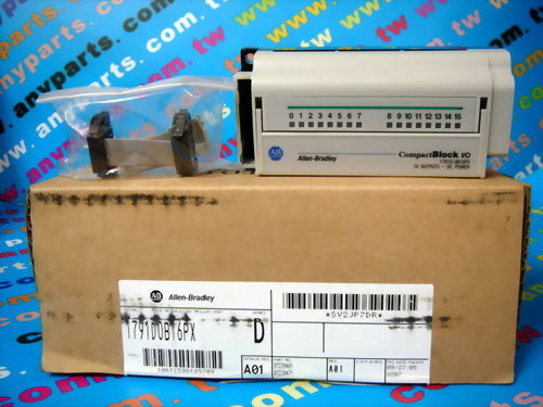 PLC-ALLEN BRADLEY 1791D0B16PX BLOCK I/O EXPANSION 24VDC 16 OUT SOURCE RTB