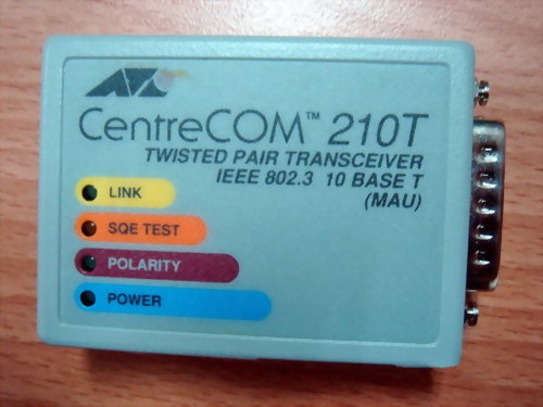 ALLIED TELESYN CENTRECOM 210T (AT-210T) TWISTED PAIR TRANSCEIVER