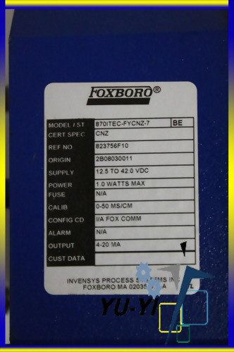 FOXBORO 870IT IA SERIES CONDUCTIVITY TRANSMITTER 870ITEC-FYCNZ-7