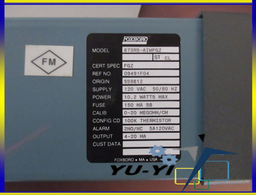 FOXBORO 873RS AIWFGZ RESISTIVITY ANALYZER