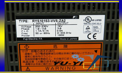 FUJI ELECTRIC FALDIC SERVO DRIVE RYS101S3-VVS-ZA2