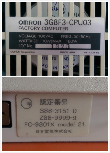 OMRON 3G8F3-CPU03 / FC-9801X MODEL 21 FC-985系列