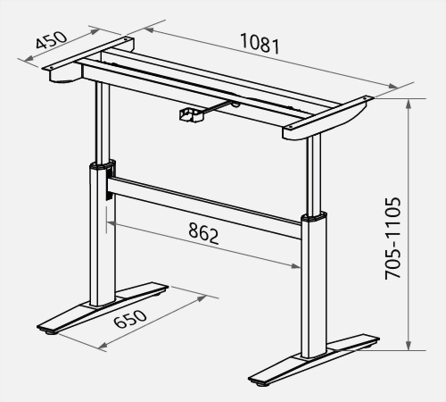 Pneumatic Adjustable Height Standing Desk