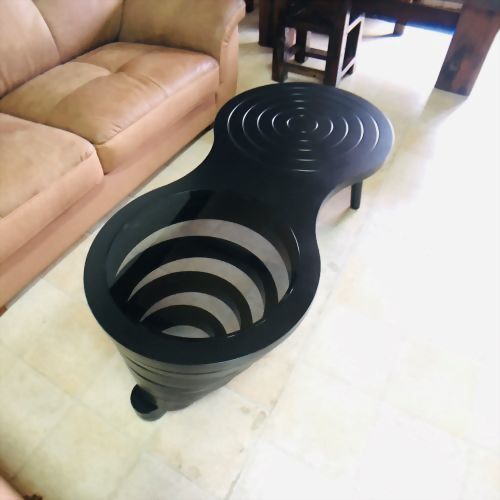 原木雙輪大茶几