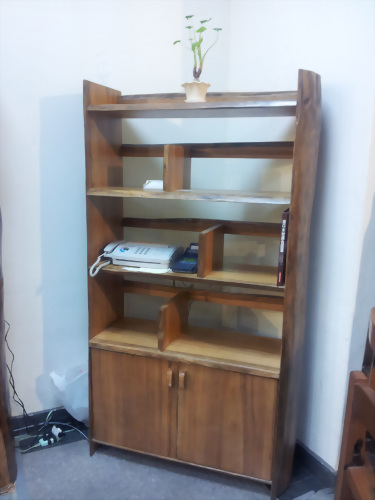 柚木雙門置物櫃