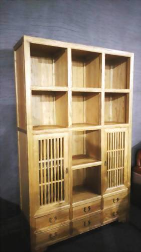 樟木六抽雙門仿古櫃