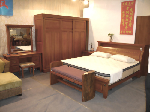 實木檜木床台組合