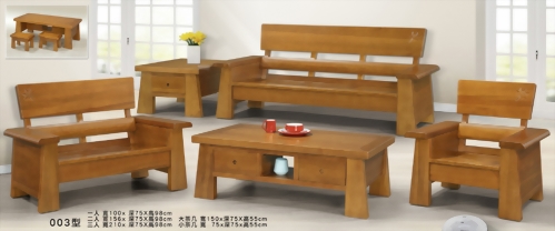 003楓葉厚料木板椅