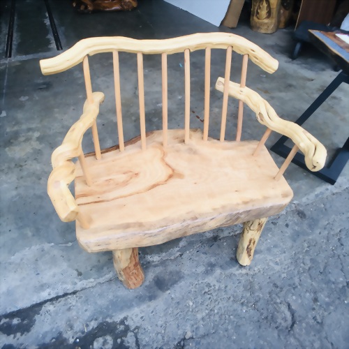 自然風原木主人椅