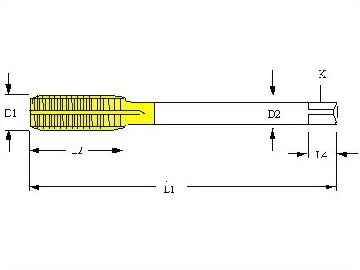 NPSM,NPSF,NPSH,NPSL,NPSH,NPSI,National Pipe Parallel Thread,Roll Form Fluteless Taps,Full Carbide