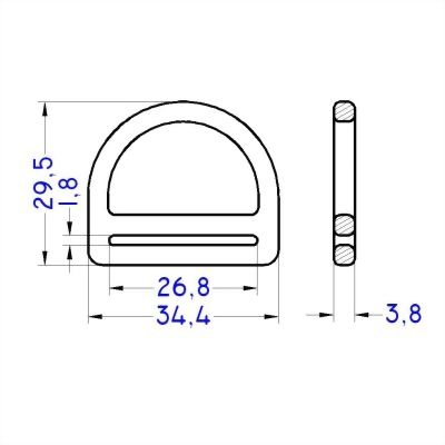 聚鴻-塑膠雙桿D型扣環-D10