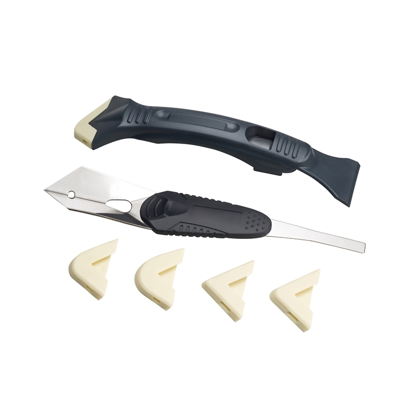 SILICONE TROWEL SCRAPER SET WITH STAINLESS BLADE