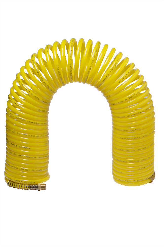 Premium 3/8 x 50' Air Compressor Coil Hose Coiled Polyurethane