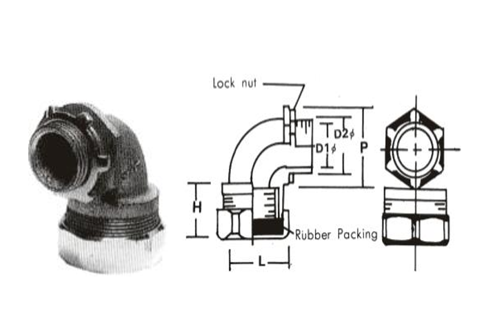 WATERPROOF UNION ELBOW CONNECTOR FOR PLICA PV5-WAG, fitting,connector,fitting,conduit fitting,shenfang