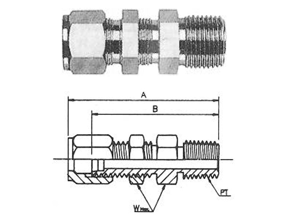 BULKHEAD MALE CONNECTOR  Tube to Male P.T BMC TYPE, fitting,connector,fitting,conduit fitting,shenfang