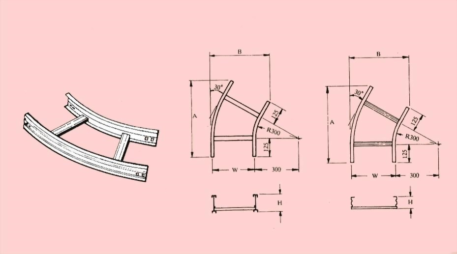 HORIZONTAL 30o ELBOW - CABLE TRAYS - CABLE TRAYS,connector,fitting,conduit fitting,shenfang