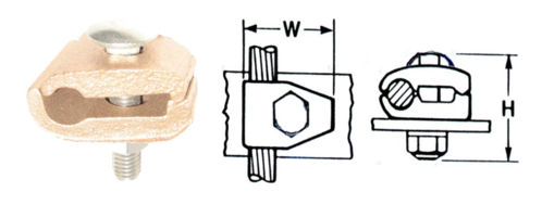 GB GROUND CONNECTOR FOR COPPER CABLE TO FLAT BAR