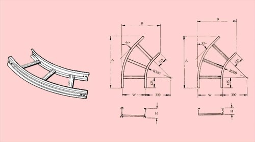 HORIZONTAL 45o ELBOW - CABLE TRAYS
