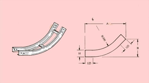 INSIDE VERTICAL 45o ELBOW - CABLE TRAYS