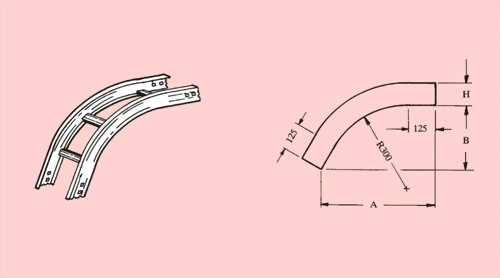 OUTSIDE VERTICAL 60o ELBOW - CABLE TRAYS