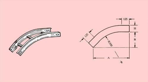 OUTSIDE VERTICAL 45o ELBOW - CABLE TRAYS