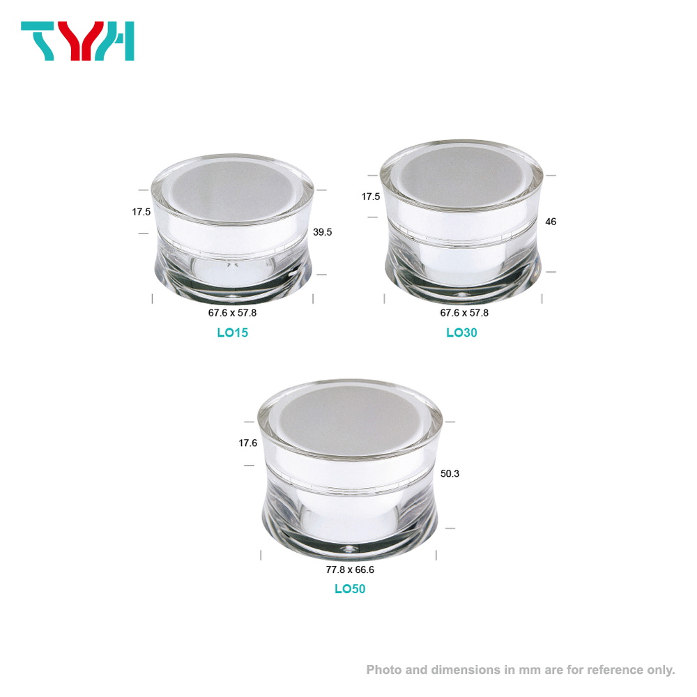 PMMA Curve Oval Cream Jar in Double Wall