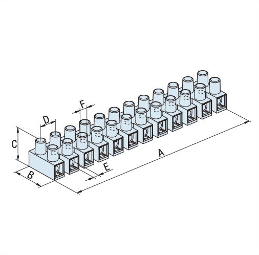 PA10P Terminal Block - PP Housing & Brass Insert 2