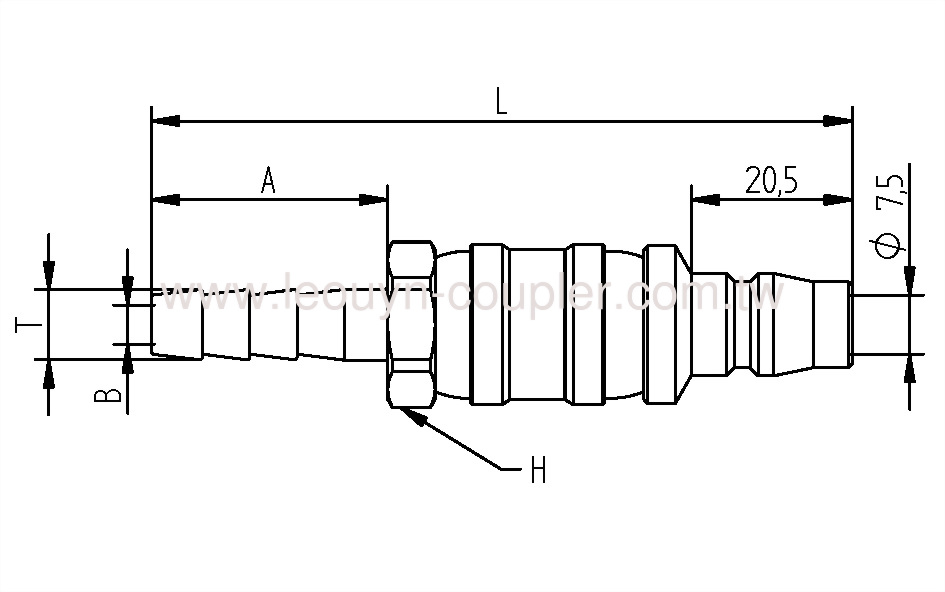 Hose Barb Dual Ball-Swivel Plug