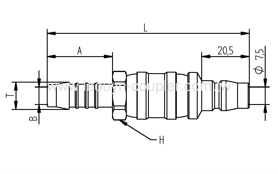Hose Barb Dual Ball-Swivel Plug