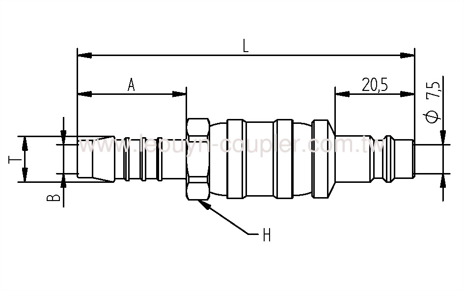 Hose Barb Dual Ball-Swivel Plug
