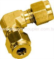 1/4" brass OD elbow connector