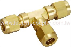 1/4" brass OD tee connector