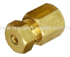 1/4" brass OD end connector(single hole 180゜)