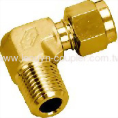1/4" brass OD male elbow connector