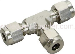 1/4" stainless steel 316 OD tee connector