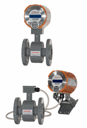 Electromagnetic flow meters with F flow tube