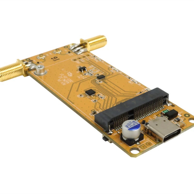 USB Type-C to mini PCIe adapter with dual-SIM and reset features