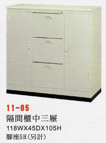 隔間櫃中三屜
