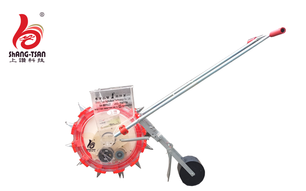 上讚手推式播種機 (12嘴)---花生玉米手推式播種器 滾輪點播機 輪播機