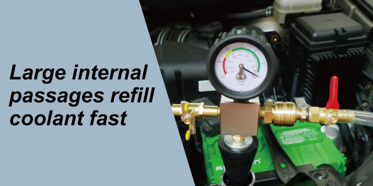 large internal fluid passages refill coolant fast