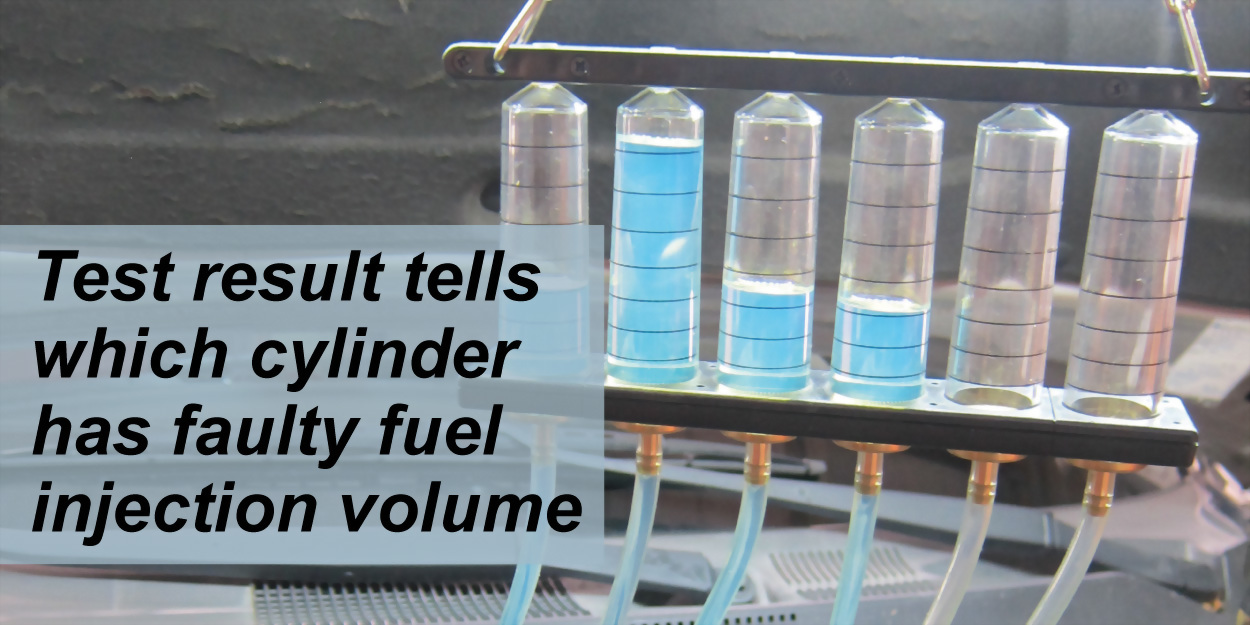 set measures the return fuel flow on engines up to six cylinders